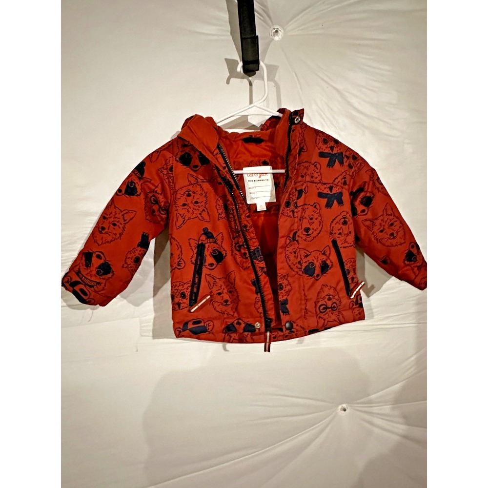 Cat & Jack Toddler hooded Kids Zip-Up Winter Jacket size 2T NO FLEECE LINING